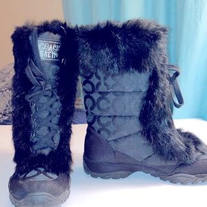 Coach Jennie Rabbit Fur boots like New size 8